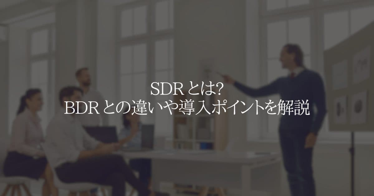 SDR とは? BDR との違いや導入ポイントを解説